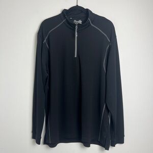 Under Armor Men's Black Long Sleeve 1/4 Zip Pullover Top Size XL Loose Athletic
